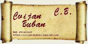Cvijan Buban vizit kartica